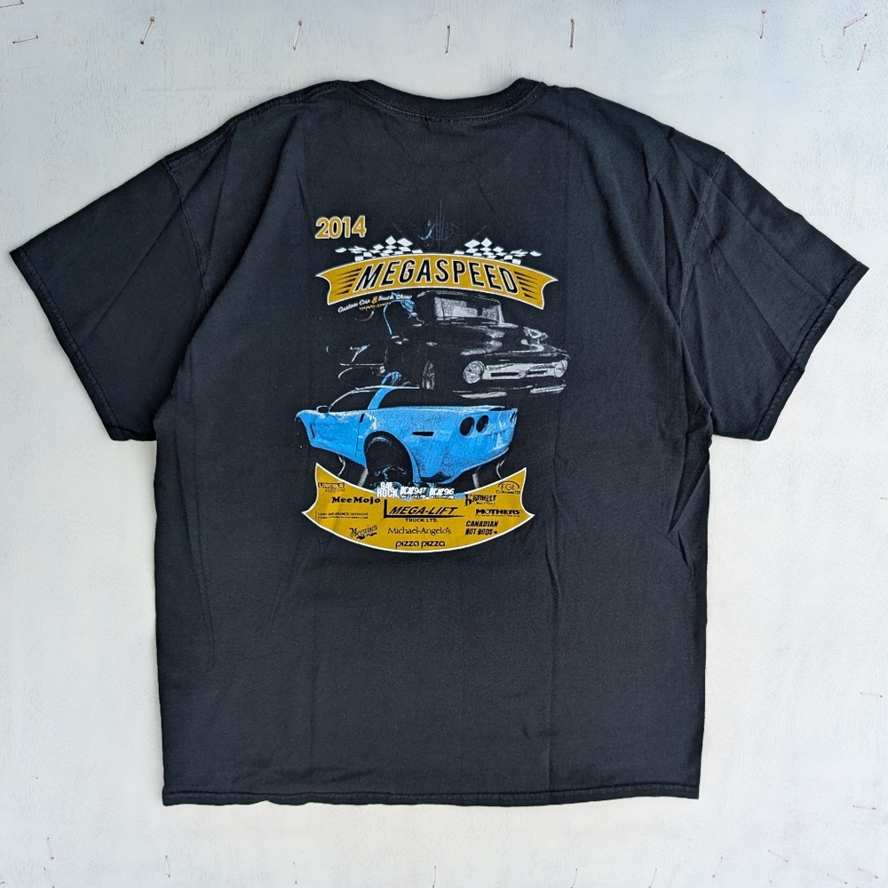 Vtg Y2K 2014 Megaspeed Custom car & Truck show t shirt sz XL